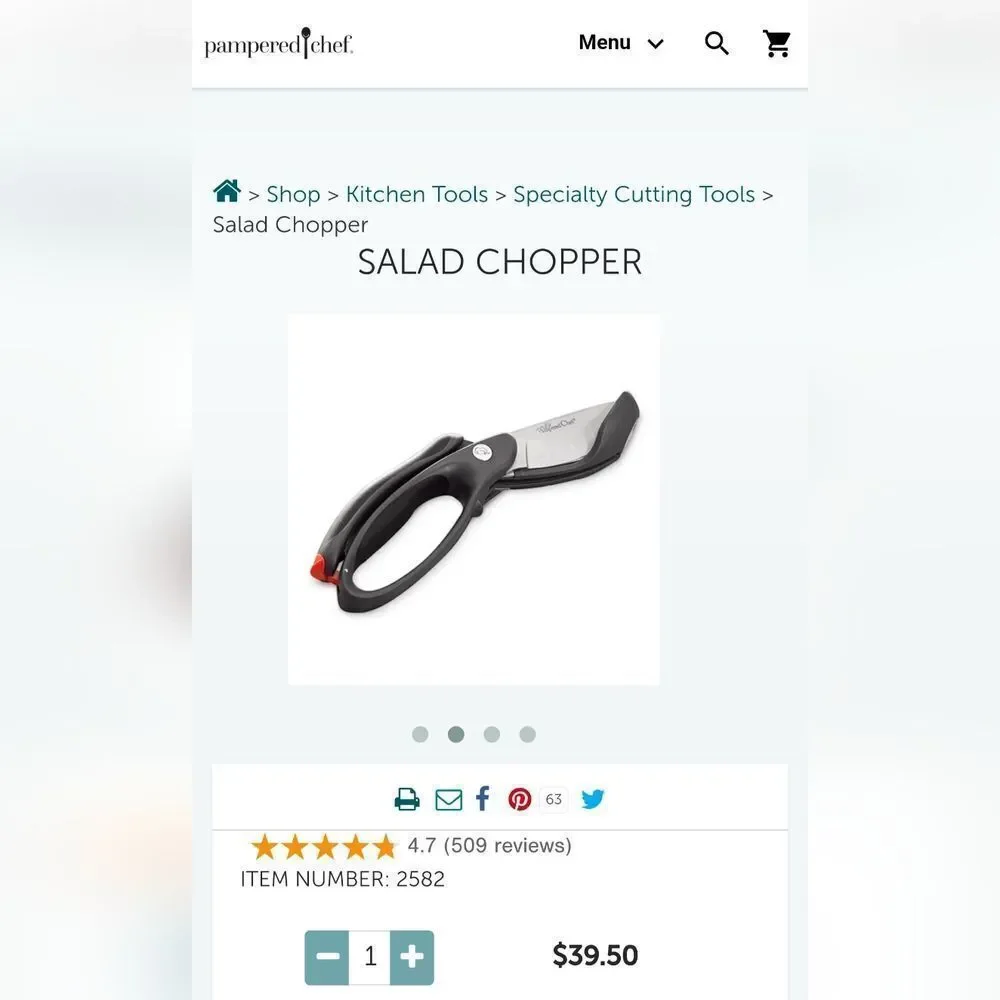 Pampered Chef Salad Chopper Scissors